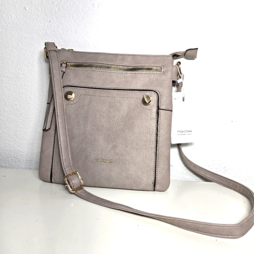 NWT Gussaci Taupe Crossbody Bag Purse